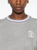 Brunello Cucinelli Pullover mit bestickten Details und gerippten Bündchen