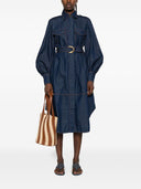 Vestido camisa jeans com cinto Zimmermann