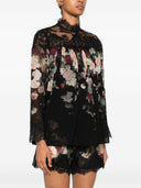Zimmermann Spitzenbesetzte Blumenbluse
