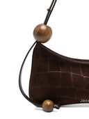 JACQUEMUS Le Bisou Perle Krokodileffekt Wildleder Schultertasche