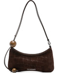 JACQUEMUS Le Bisou Perle Krokodileffekt Wildleder Schultertasche