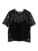 Ermanno Scervino Top a maniche corte in pizzo floreale