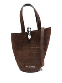 JACQUEMUS Crocodile-Effect Ring-Detail Tote Bag