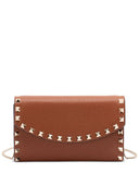 Bolsa de ombro de corrente de couro Valentino Garavani Rockstud