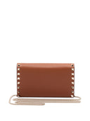 Bolsa de ombro de corrente de couro Valentino Garavani Rockstud