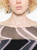 Vestido longo maxi de manga longa com estampa abstrata Pucci