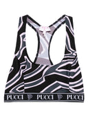 Sujetador estampado con cuello de corredor Pucci