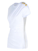 Balmain Schulterknöpfe drapiertes T-Shirt
