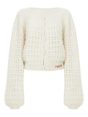 Cardigan à col rond Chloé en maille de laine et cachemire