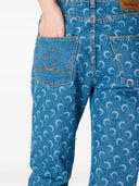 Jeans dritti in denim lavaggio blu laser Moon Marine Serre