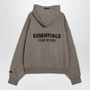 Свитшот из серого хлопкового флиса Fear of God Essentials с логотипом