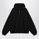 Sudadera negra Fear of God Essentials con cremallera y logo