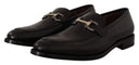 Suave Black Leather Gancio Bit Loafers Salvatore Ferragamo