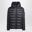 Plumífero corto azul con cremallera de Moncler