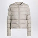 Moncler Light beige short zip-up puffer jacket