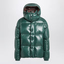 Giacca imbottita in nylon laqué verde Moncler