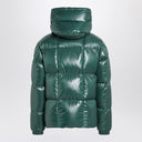 Giacca imbottita in nylon laqué verde Moncler