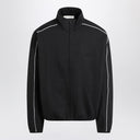 Felpa con zip nera Fear of God Essentials con rifiniture a contrasto