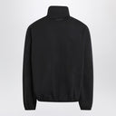 Felpa con zip nera Fear of God Essentials con rifiniture a contrasto