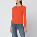 Suéter naranja de punto trenzado Polo Ralph Lauren en lana y cachemira