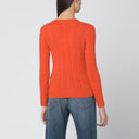 Suéter naranja de punto trenzado Polo Ralph Lauren en lana y cachemira