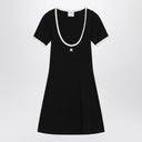Courreges Courrèges White/black mini dress in cotton