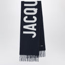 JACQUEMUS Navy blue wool scarf with logo