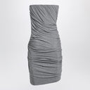 Das Attico graue drapierte Viskose-Minikleid