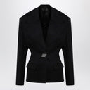 The Attico Black wool single-breasted jacket with epaulettes
