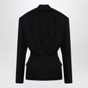 O blazer preto de lã The Attico com abotoamento simples e ombreiras