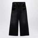 The Attico Wide black washed denim jeans