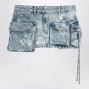 Der Attico Fay Cargo Minirock aus gewaschenem Denim