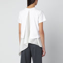 Sacai weißes T-Shirt mit écru Einsatz