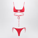 The Attico Two-piece triangle bikini in red