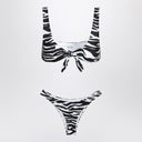 Bikini de dos piezas con estampado de cebra en negro/blanco de The Attico