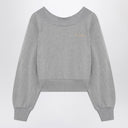 Sudadera gris jaspeado/beige con abertura