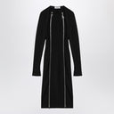 The Attico Black midi dress with logoed zip puller
