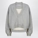The Attico Grey mélange cotton sweatshirt with logo