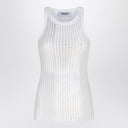 The Attico White tank top with rhinestones