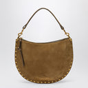 ISABEL MARANT Bolsa Oskan Soft com zíper em camurça cor taupe