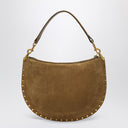 ISABEL MARANT Bolsa Oskan Soft com zíper em camurça cor taupe