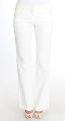 Chic White Striped Straight Fit Pants