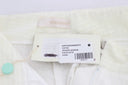 Chic White Striped Straight Fit Pants Ermanno Scervino
