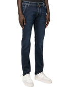 Elegant Blue Denim with Suede Accent Jacob Cohen