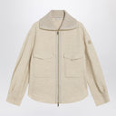 Moncler Light beige zip jacket in wool blend