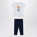 Polo Ralph Lauren White/navy blue cotton two-piece set with print