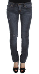 Slim Fit Green Diamond Blue Wash Jeans Cavalli