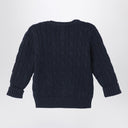 Polo Ralph Lauren marineblauer Baumwollpullover mit Zopfmuster