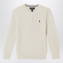 Polo Ralph Lauren Cream cable-knit crewneck sweater