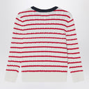 Polo Ralph Lauren White/red striped cable-knit jumper